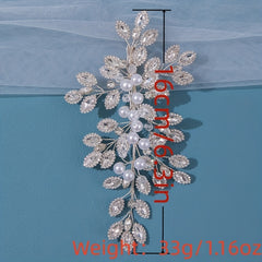 Faux Pearl Rhinestone Leaf Head Piece Hair Accessories