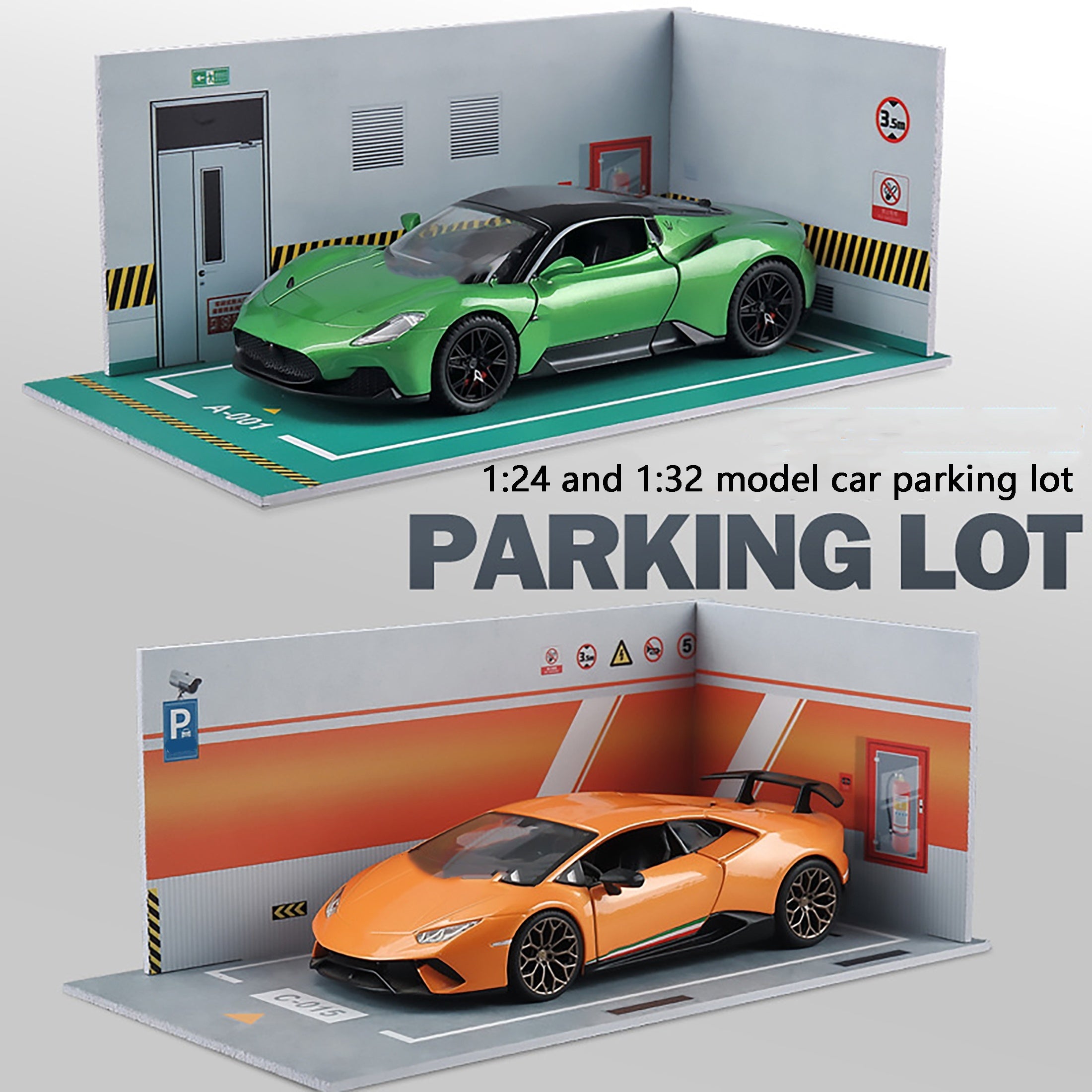 Model Alloy Car Parking Lot with Display Scene Garage Storage
