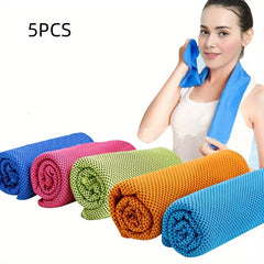 5pcs Microfiber Cooling Towel Quick Drying Summer Sports Towel
