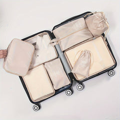 9pcs Travel Packing Bags Luggage Tote Bags With Shoe & Toiletry Bag