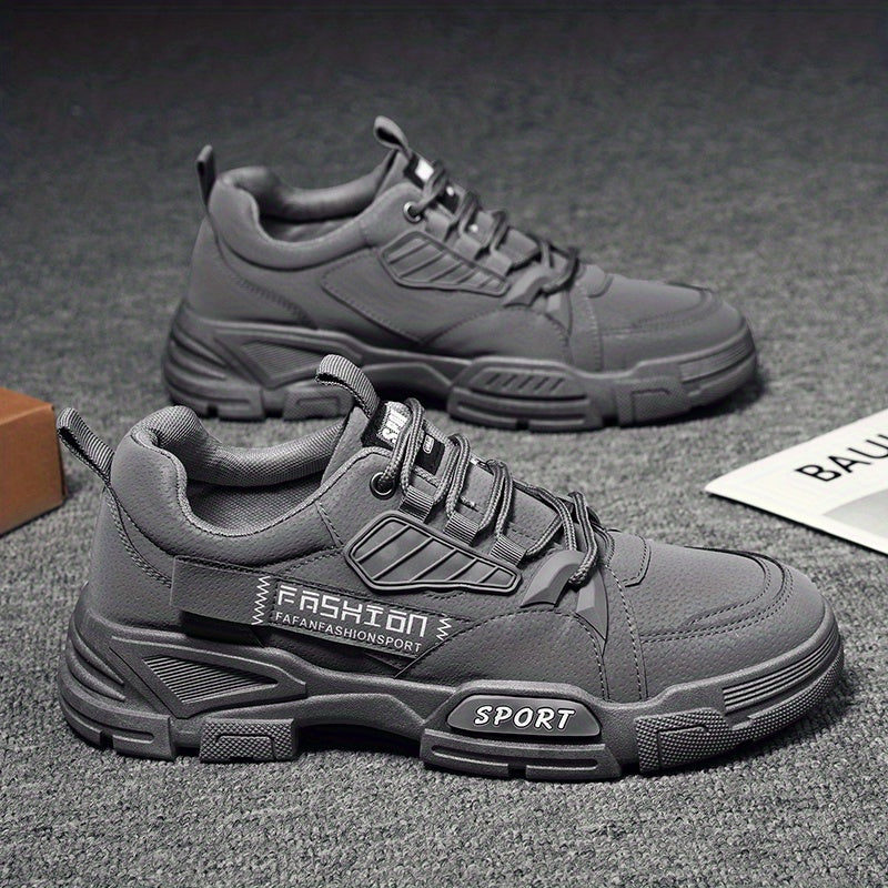 Men's Lace Up Work Sneakers Padded Collar Comfortable Shoes