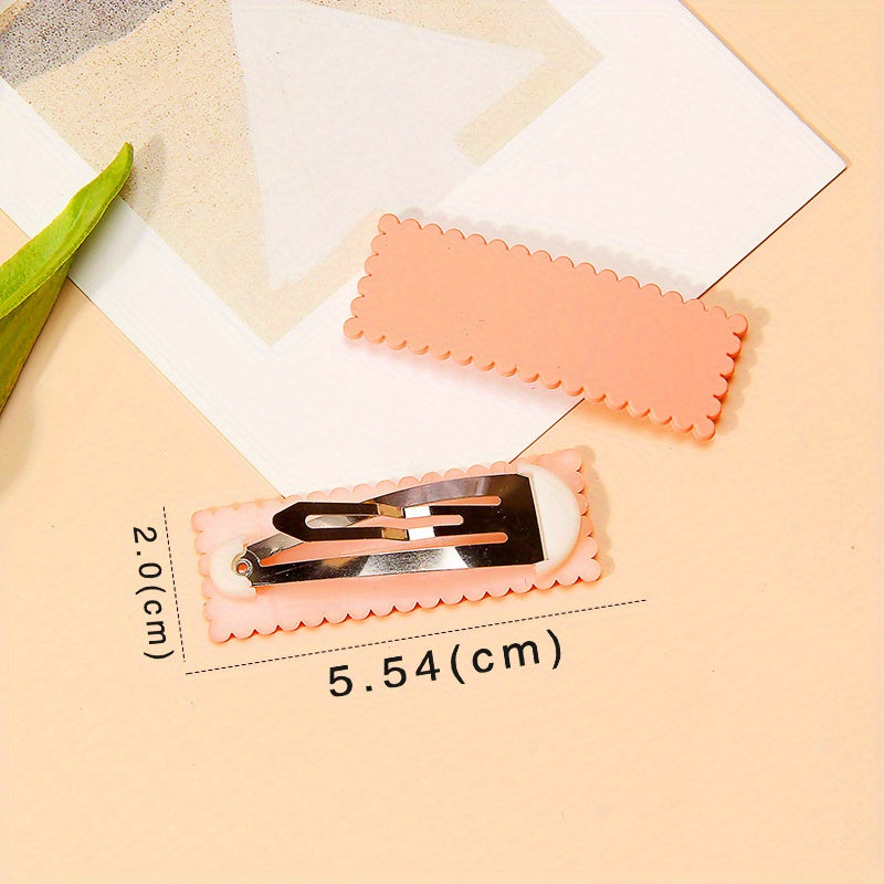 10pcs Cream Glue Candy Hair Clips DIY Resin Accessories
