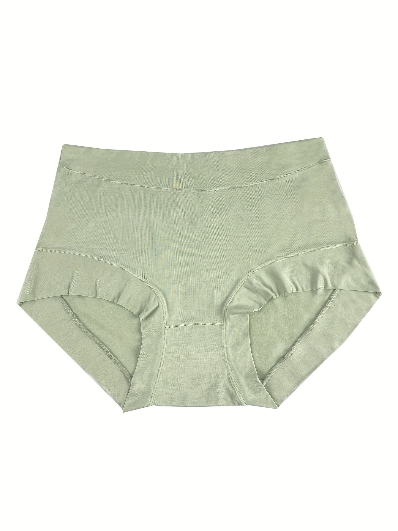 Panty Women's Plus Solid Soft Breathable Middle Waist Medium Stretch