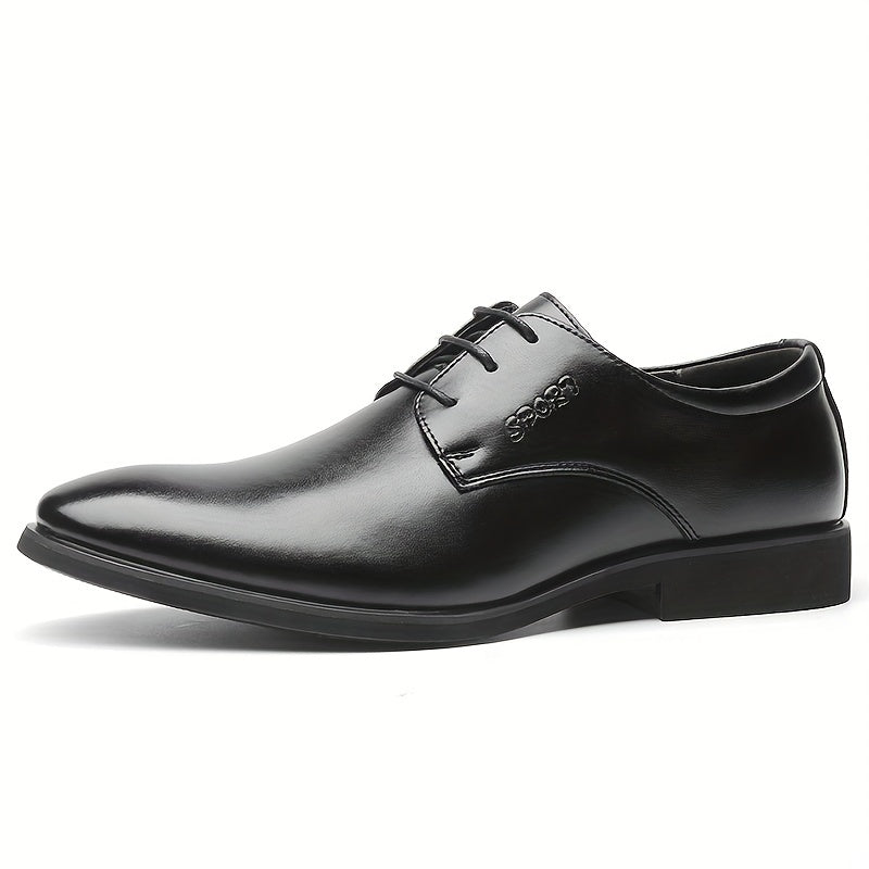 Men's Almond Toe Derby Shoes Lace up Front Dress Shoes