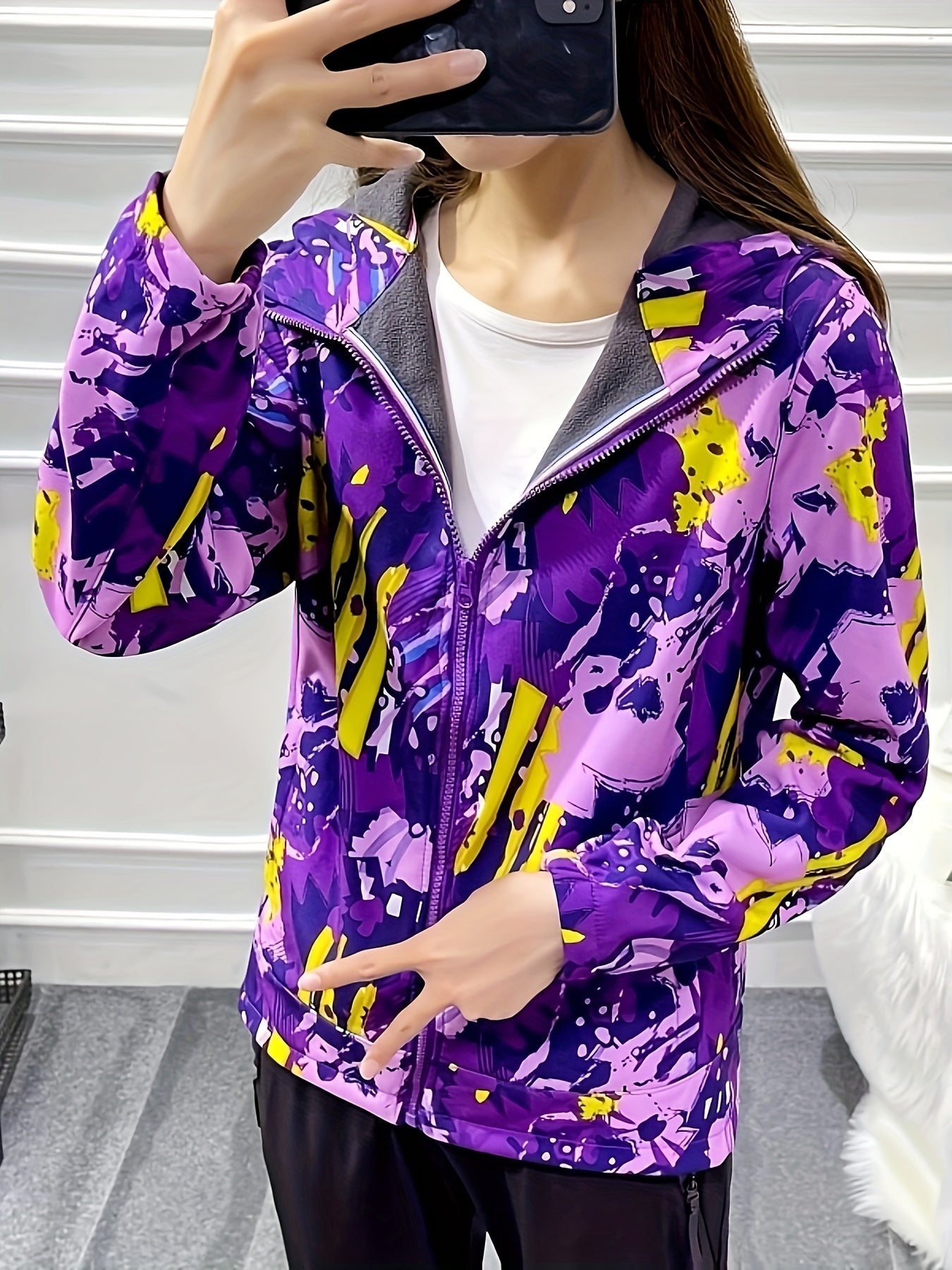 Waterproof Fleece Liner Outdoor Jacket Climbing Hooded Coat Women's Activewear