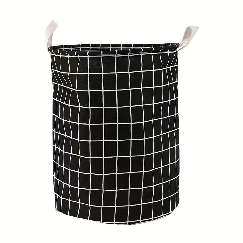 Plaid Storage Basket Foldable Dirty Clothes Household Organizer