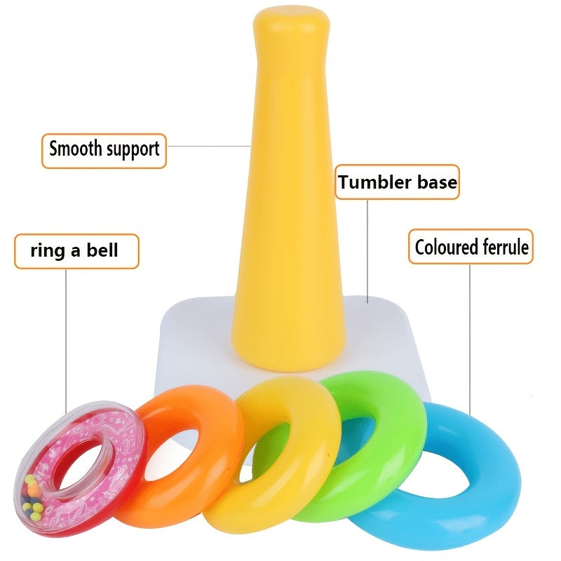Colorful Rainbow Ring Stacking Toy for Toddlers
