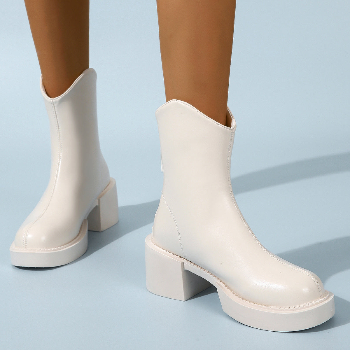 British Style Zip Back Ankle Boots