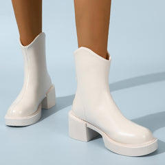 British Style Zip Back Ankle Boots