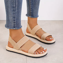 Women's Flat Slip On Sandals Open Toe Anti-Skid Casual Beach Sandals