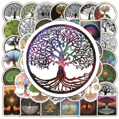 50Pcs Life Tree Doodle Sticker Waterproof Decorative DIY Creative Toys
