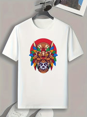 Ethnic Hat Print Men's T-shirt for Summer