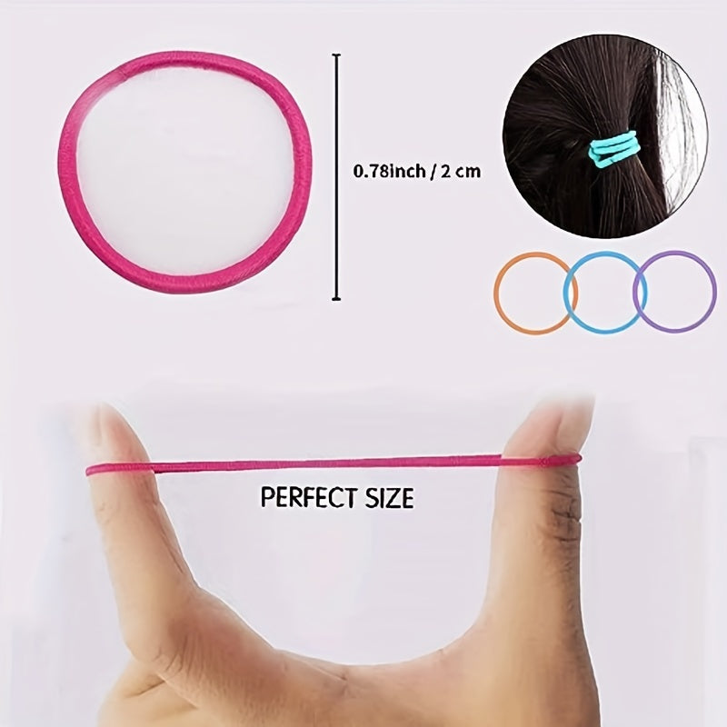 100pcs Colorful Elastic Hair Bands for Kids, Small Hair Rings