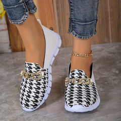 Women's Chain Decor Sneakers Breathable Slip On Shoes