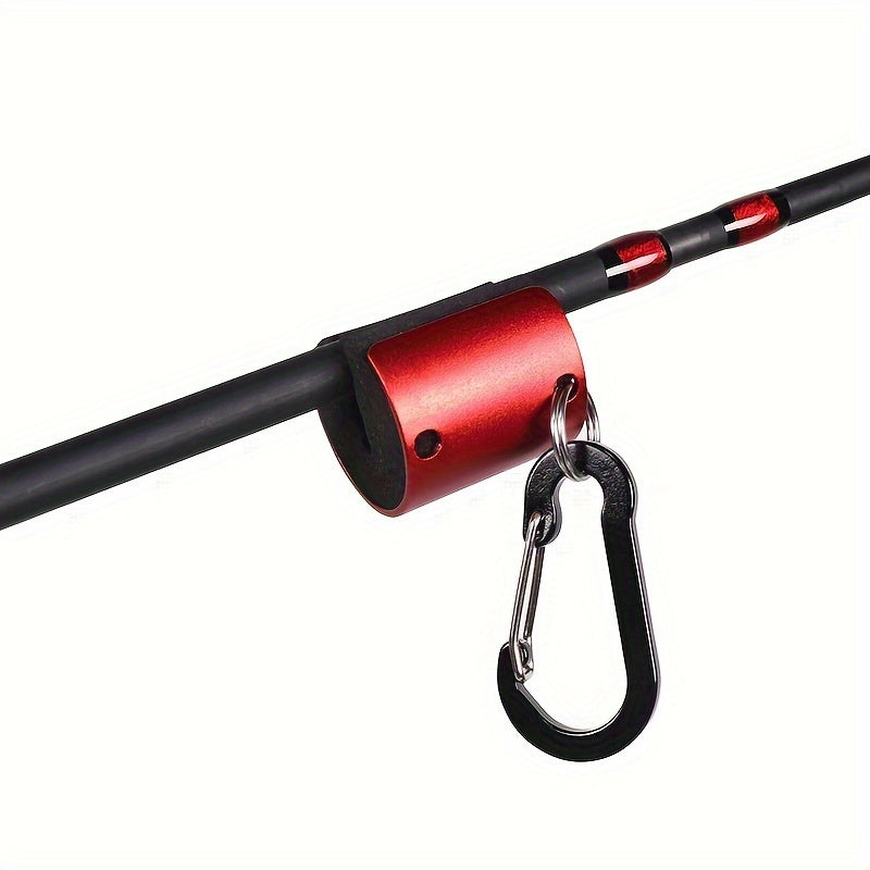 Fishing Rod Clip With Carabiner Aluminum Alloy Rod Clip Accessory