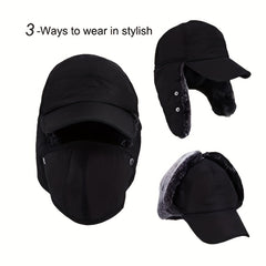 Winter Warm Hat with Mask, Plus Velvet Thickened, Ear Protection