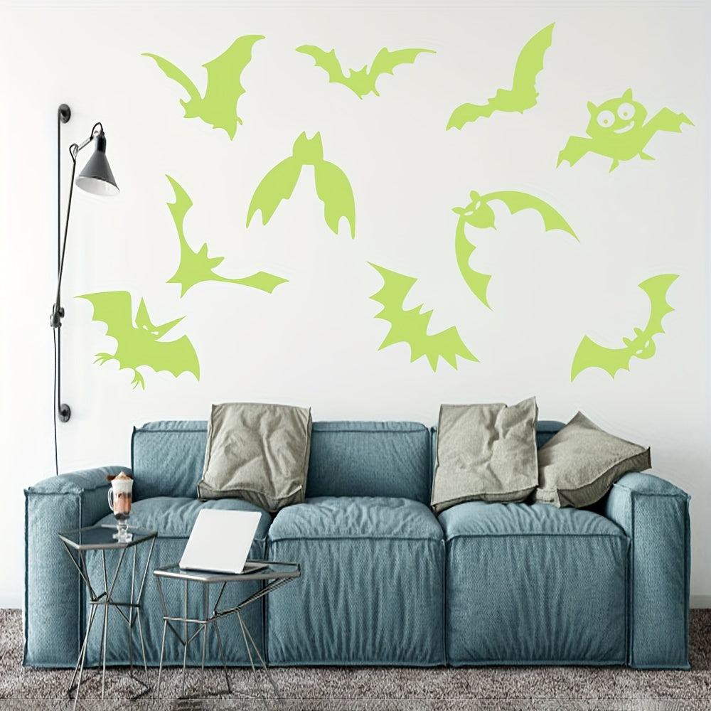 Halloween Luminous Bat Wall Stickers Self Adhesive