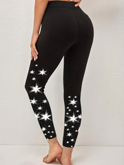 Polka Dot Print Skinny Leggings High Waist Stretchy Leggings