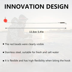 Stainless Steel Fishing Wire Red Bead Ice Fishing Bobber Stops
