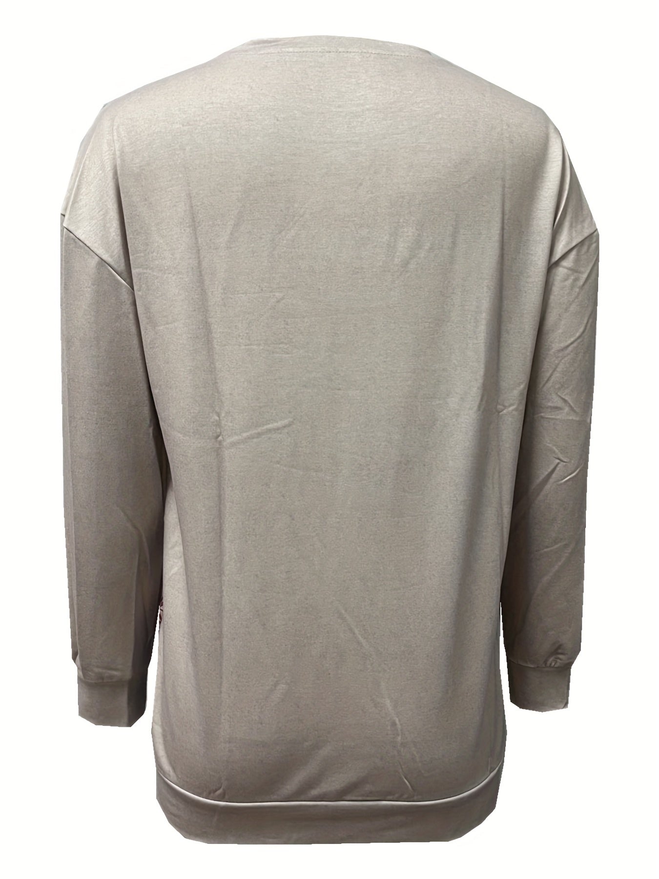 Western Style Print Sweatshirt Crew Neck for Women