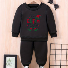 Baby Cartoon Elfin Letter Print Outfit Set