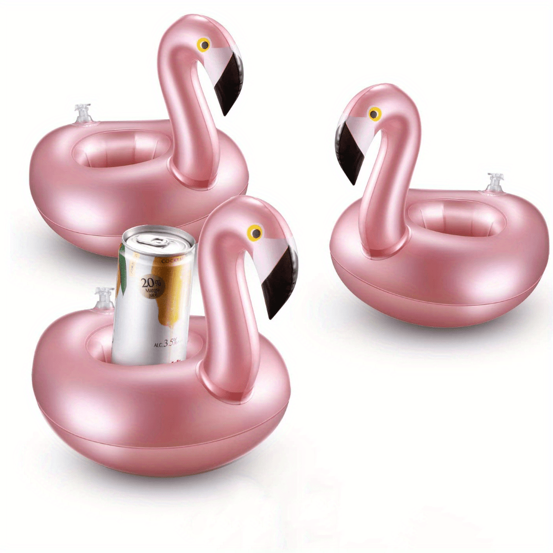 3pcs Inflatable Flamingo Cup Coaster Pool Party Decoration