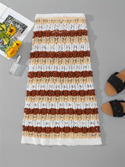 Striped Crochet Long Length Skirt for Women