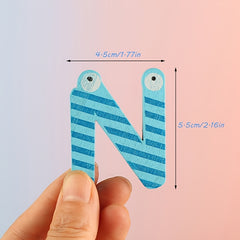 Colorful Cartoon Alphabet Magnetic Letters Wooden Fiber Board