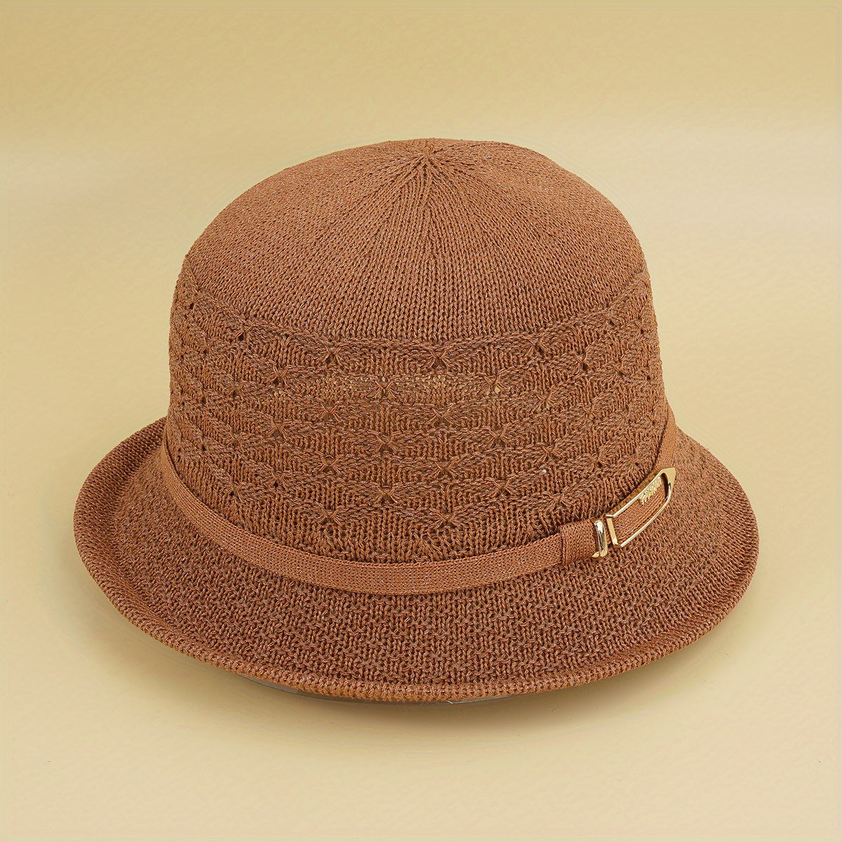 French Crochet Bucket Hat Solid Women Fedora Cap Sun Hat