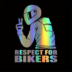 1pc 15x11CM Respect Biker Sticker For Car Motorcycle Vinyl 3D Stickers