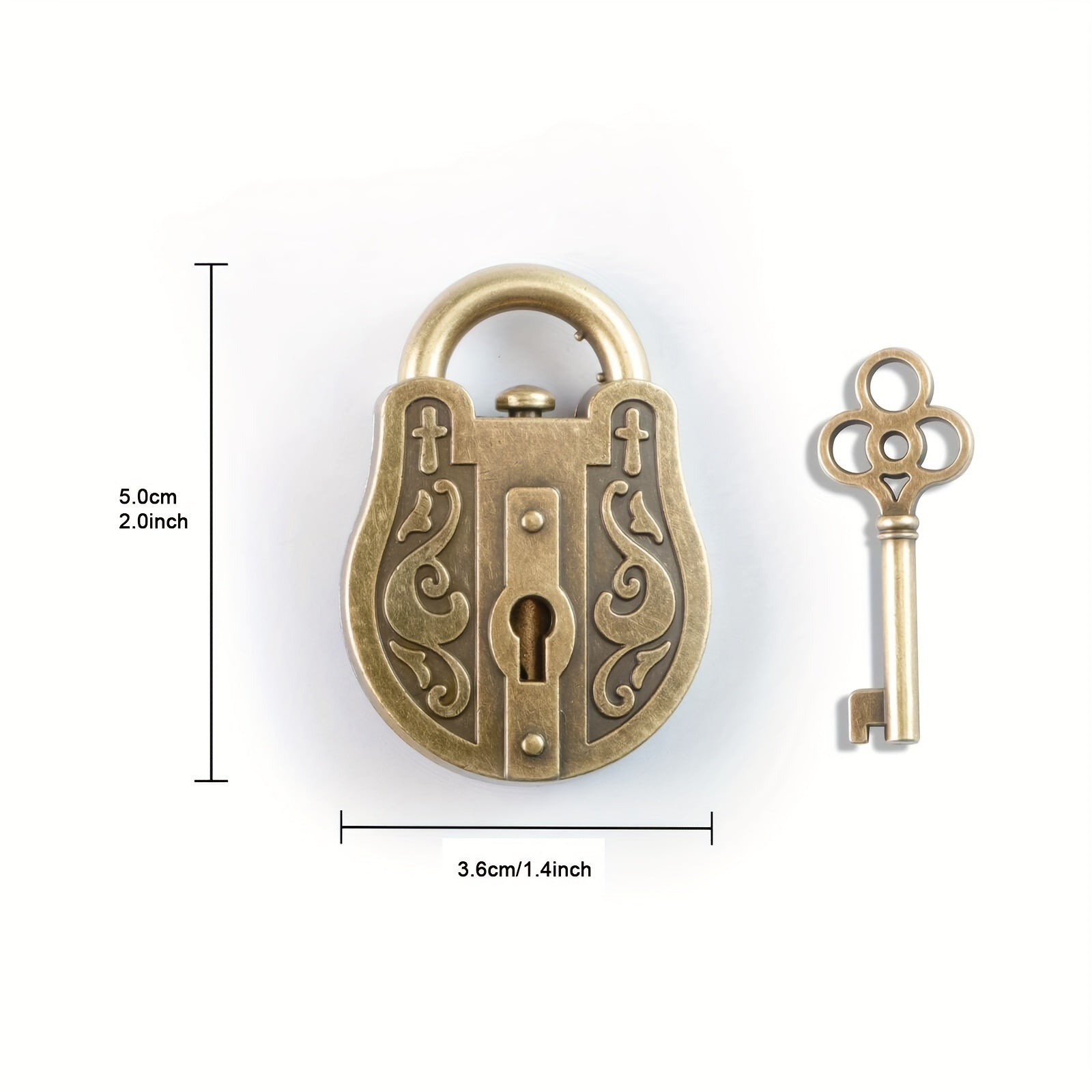 Vintage Bronze Metal Puzzle Lock Retro Brain Teaser Toy IQ Challenge