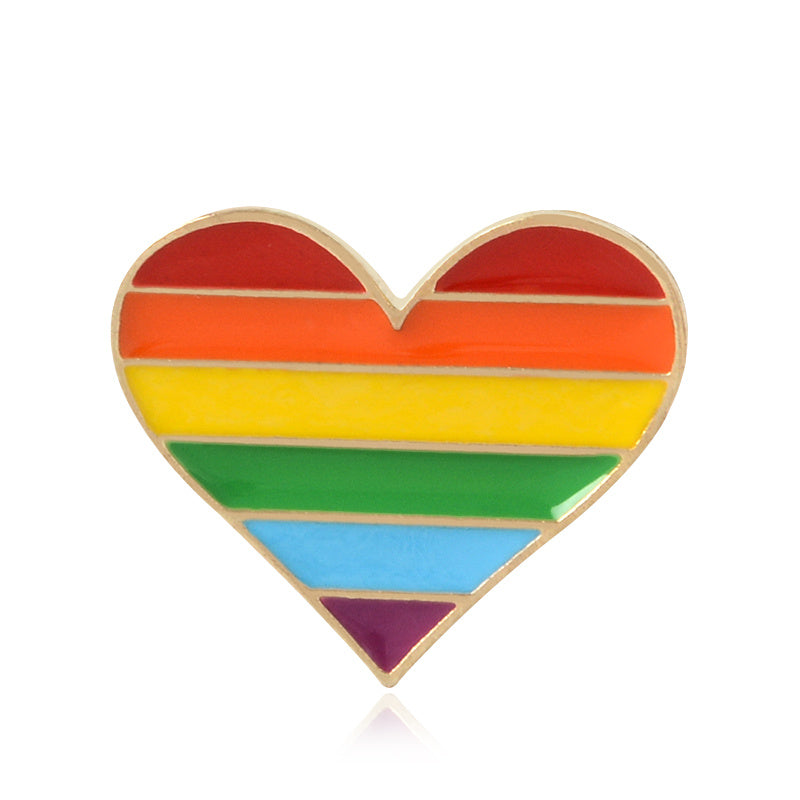 Rainbow Heart Pin Mini Metal Accessory for Clothes