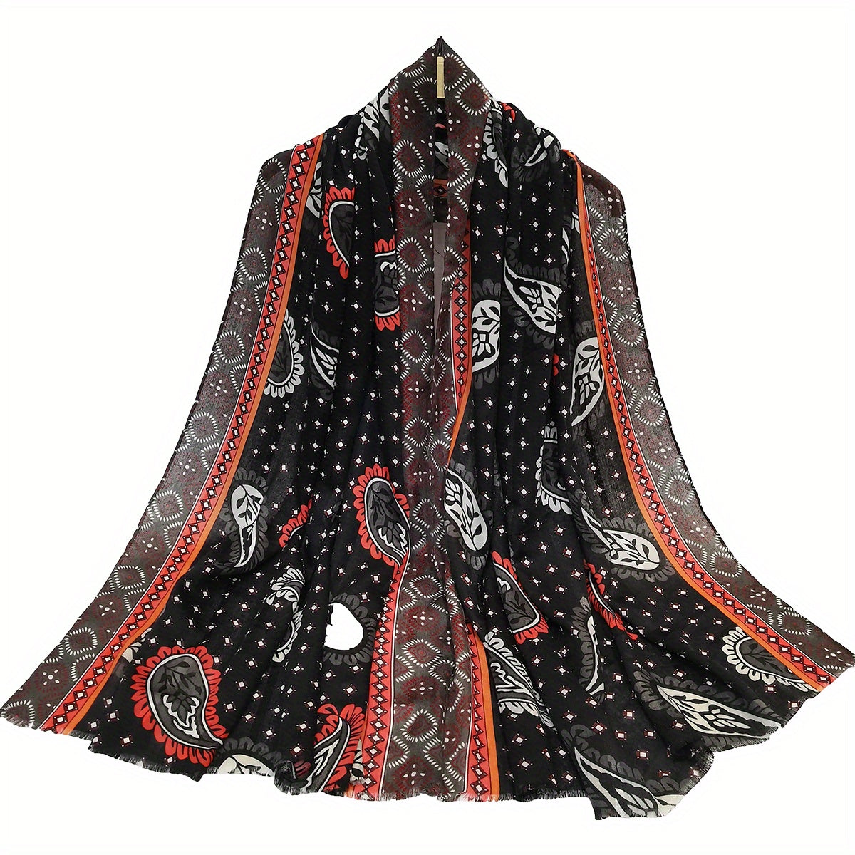 Classic Paisley Print Scarf Vintage Shawl Women's Outdoor Windproof Head Wrap