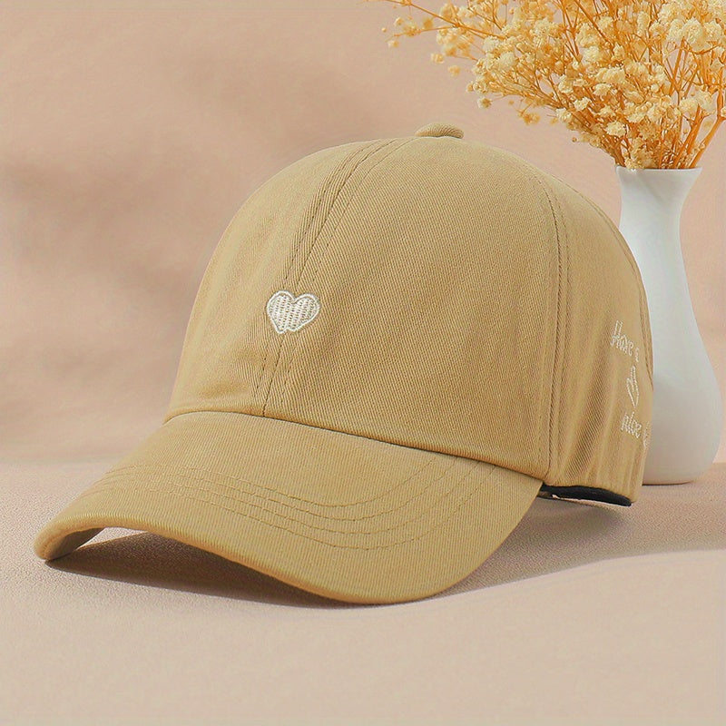 Kids Love Letter Embroidery Top Ponytail Hat
