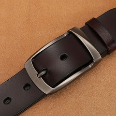 Men's Leather Belt Pin Buckle Casual Jeans Pants Waist Strap High Belt