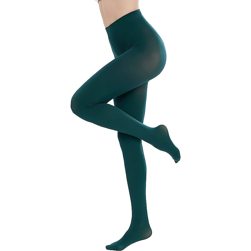3 Pack High Waist Opaque Elastic Tights Footed Pantyhose Women's Stockings