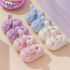 Rabbit Furry House Shoes For Girls Non Slip Soft Bottom Walking Shoes