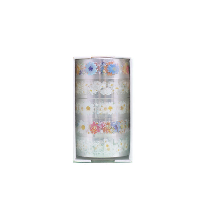 5pcs Transparent Decorative Stickers, DIY Crafts, Gift Wrapping, Scrapbooking