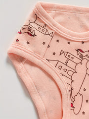 Girls Cartoon Animals Shortie Brief Cotton Underwear 6pcs Set