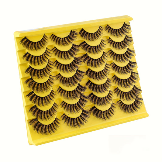 14 Pairs Natural Fluffy False Eyelashes Soft D Curl