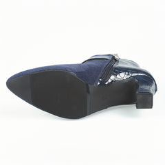 Women's Patent Leather Boots Point Toe Side Zipper Buckle Cone Heel Shoes
