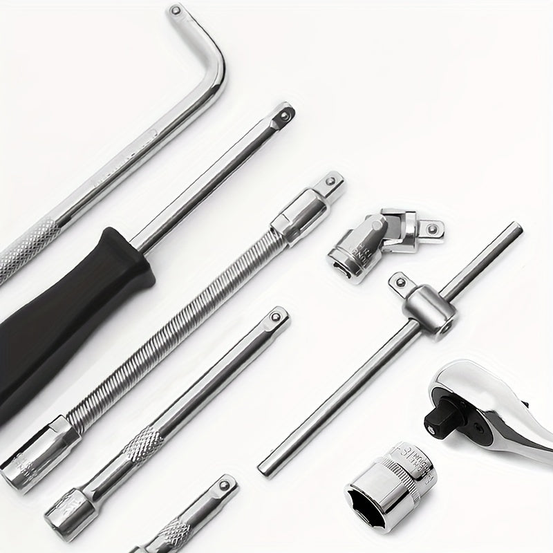 1/4 Socket Set Combination Hexagonal Socket Head Square Ratchet Wrench 6.3mm