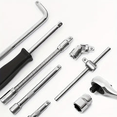 1/4 Socket Set Combination Hexagonal Socket Head Square Ratchet Wrench 6.3mm