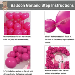 Hot Pink Balloons Garland Kit 105pcs Dark Fuschia Pink Balloon