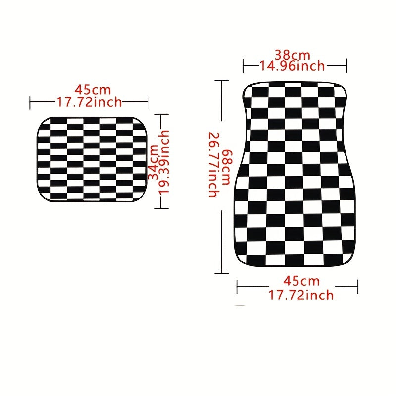 Checkerboard Car Foot Pad Cover - Upgrade Your Interior Style