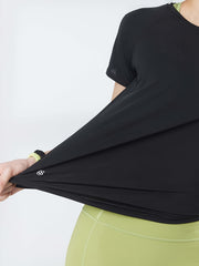 Mesh Short Sleeve Sports T Shirt Quick Dry Yoga Top Women's Activewear