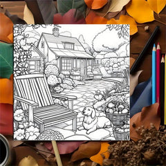 Whimsical English Garden Coloring Book - 22 Pages of Relaxing Illustrations