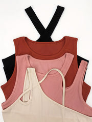 4 Pack Solid Bodysuits Casual Asymmetrical Shoulder Bodysuits