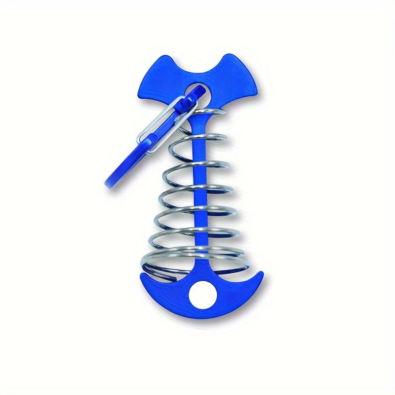 Aluminium Deck Anchor Pegs Carabiners Fishbone Stakes & Cord Adjusters