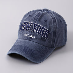 Embroidered NY Alphabet Flag Baseball Cap Curved Brim Sunshade Hat